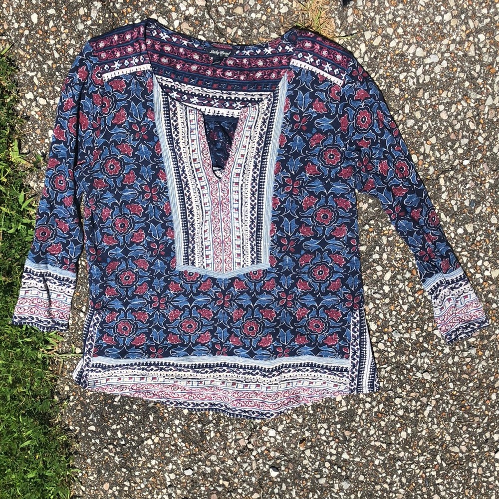 {Lucky Brand} Floral Print Top - Picture 2 of 7